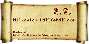 Milkovich Hófehérke névjegykártya